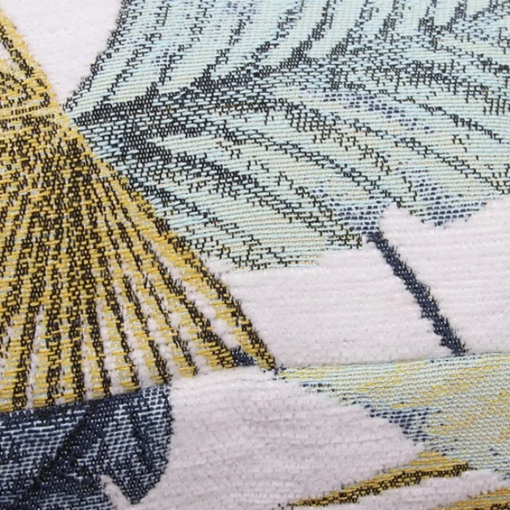 Luxury Home | Coastal Tropical Leaf Embroidered Chenille Throw Pillow Cover